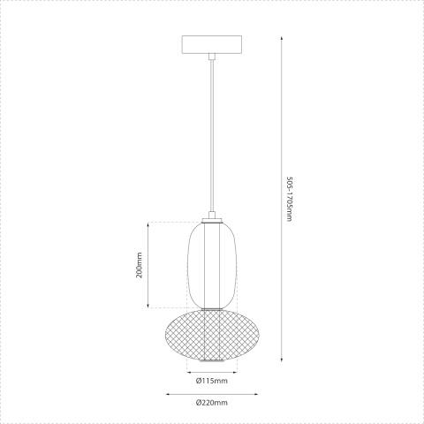 Lampa wisząca ARAME - zwis 15W LED 3000K czarna 22 cm Milagro