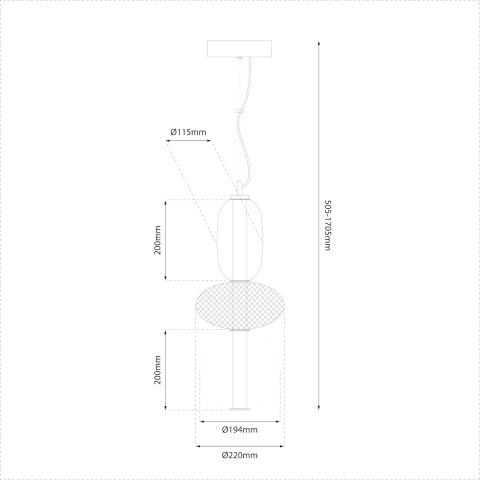Lampa wisząca ARAME - zwis 23W LED 3000K czarna 22 cm Milagro