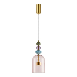 Lampa wisząca ARTE śr. mosiądz - zwis 12W LED 3000K wielokolorowa 16 cm Milagro