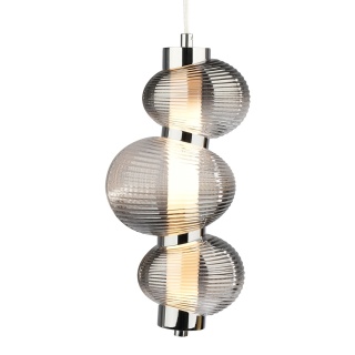 Lampa wisząca BOLLA SMOKED - zwis 12W LED 3000K chromowana 16 cm Milagro