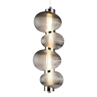 Lampa wisząca BOLLA SMOKED - zwis 17W LED 3000K chromowana 16 cm Milagro