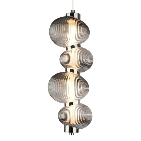 Lampa wisząca BOLLA SMOKED - zwis 17W LED 3000K chromowana 16 cm Milagro