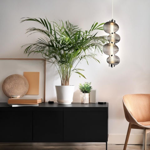 Lampa wisząca BOLLA SMOKED - zwis 17W LED 3000K chromowana 16 cm Milagro