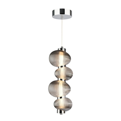 Lampa wisząca BOLLA SMOKED - zwis 17W LED 3000K chromowana 16 cm Milagro