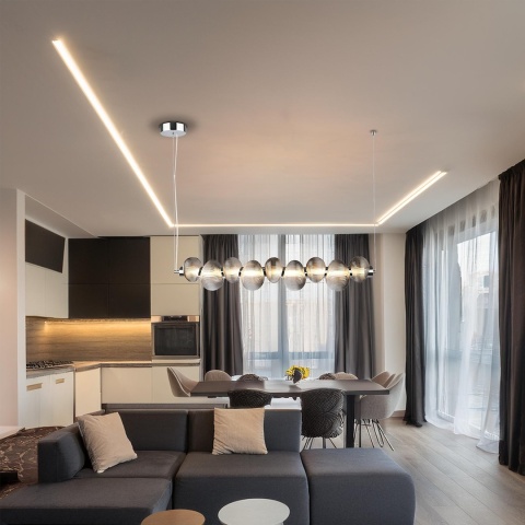 Lampa wisząca LED BOLLA SMOKED 32W 3000K chrom – ML1427