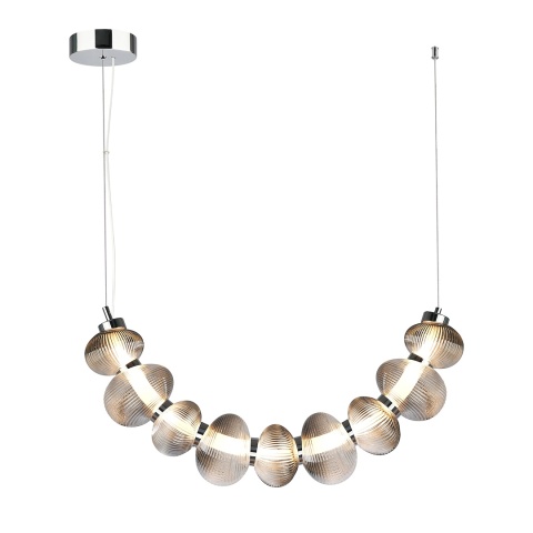 Lampa wisząca BOLLA SMOKED - zwis 36W LED 3000K chromowana 79,5 cm Milagro
