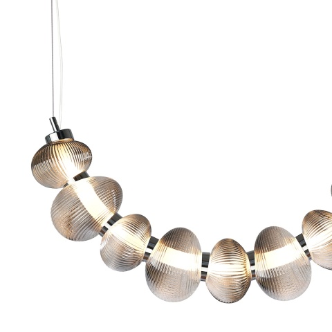 Lampa wisząca BOLLA SMOKED - zwis 36W LED 3000K chromowana 79,5 cm Milagro