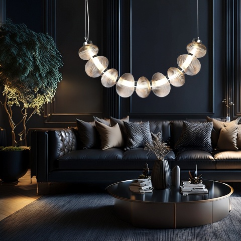 Lampa wisząca BOLLA SMOKED - zwis 36W LED 3000K chromowana 79,5 cm Milagro
