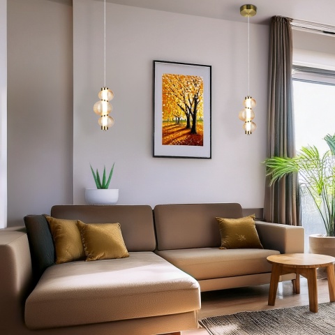 Lampa wisząca BOLLA - zwis 12W LED 3000K złota 16 cm Milagro
