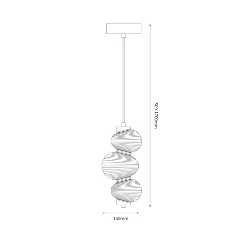Lampa wisząca BOLLA - zwis 12W LED 3000K złota 16 cm Milagro