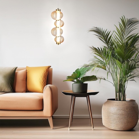 Lampa wisząca BOLLA - zwis 17W LED 3000K złota 16 cm Milagro