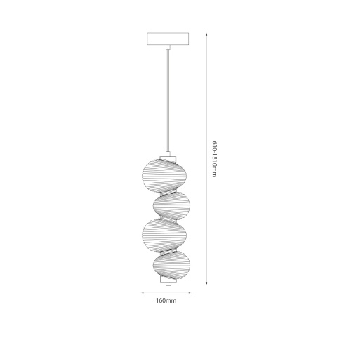 Lampa wisząca BOLLA - zwis 17W LED 3000K złota 16 cm Milagro