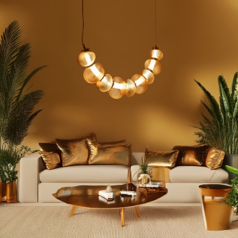 Lampa wisząca BOLLA - zwis 36W LED 3000K złota 79,5 cm Milagro