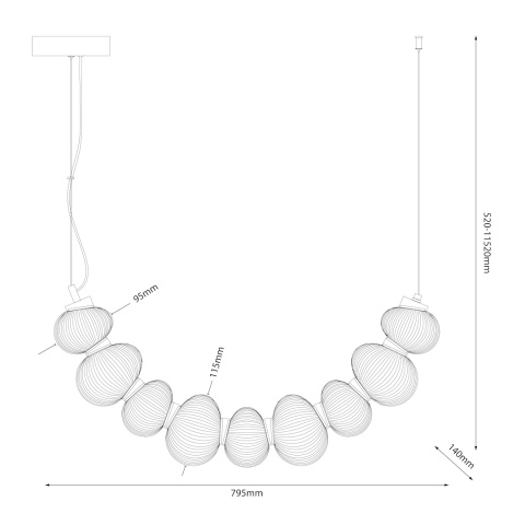 Lampa wisząca BOLLA - zwis 36W LED 3000K złota 79,5 cm Milagro
