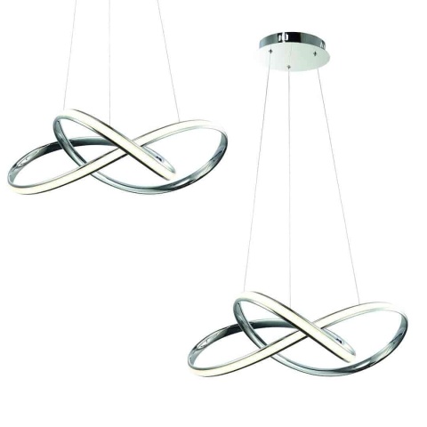 Lampa wisząca CAPPIO - zwis 36W LED 4000K chromowana 60 cm Milagro