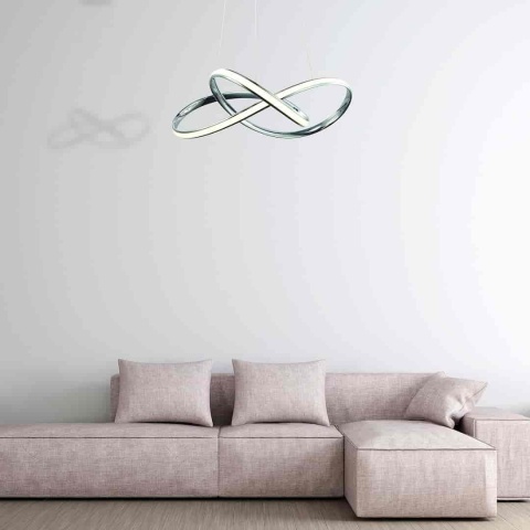 Lampa wisząca CAPPIO - zwis 36W LED 4000K chromowana 60 cm Milagro