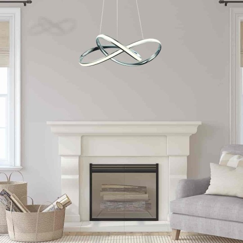 Lampa wisząca CAPPIO - zwis 36W LED 4000K chromowana 60 cm Milagro