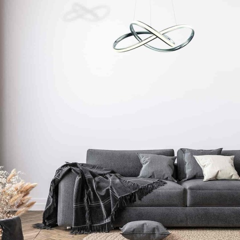 Lampa wisząca CAPPIO - zwis 36W LED 4000K chromowana 60 cm Milagro