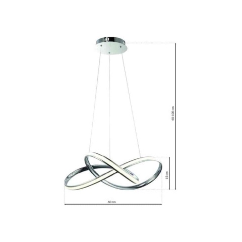 Lampa wisząca CAPPIO - zwis 36W LED 4000K chromowana 60 cm Milagro