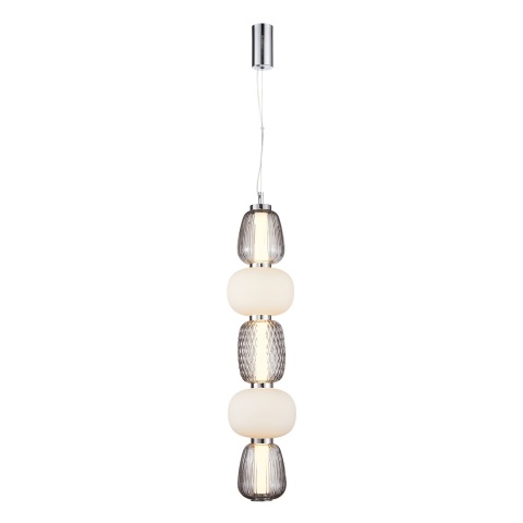 Lampa wisząca CARO SMOKED - zwis 40W LED 3000K chromowana 17 cm Milagro