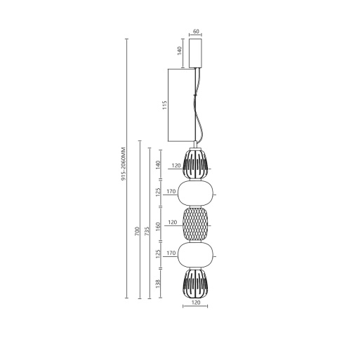 Lampa wisząca CARO SMOKED - zwis 40W LED 3000K chromowana 17 cm Milagro