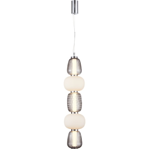 Lampa wisząca CARO SMOKED - zwis 40W LED 3000K chromowana 17 cm Milagro