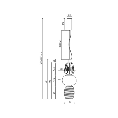 Lampa wisząca LED CARO 28W 3000K złoty – ML0363