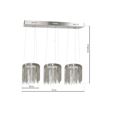Lampa wisząca CASCATA SATIN - zwis 54W LED 3000K 75 cm Milagro