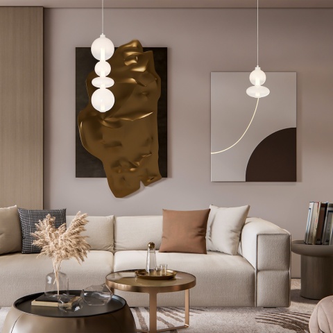 Lampa wisząca LED DAPHNE WHITE 36W 3000K złoty – ML0863
