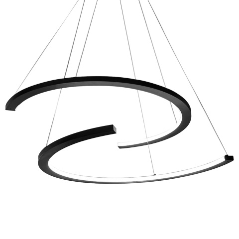 Lampa wisząca DOUBLEMOON - zwis 30W LED 4000K czarna 60 cm Milagro