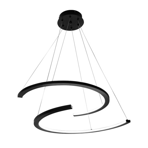 Lampa wisząca DOUBLEMOON - zwis 30W LED 4000K czarna 60 cm Milagro