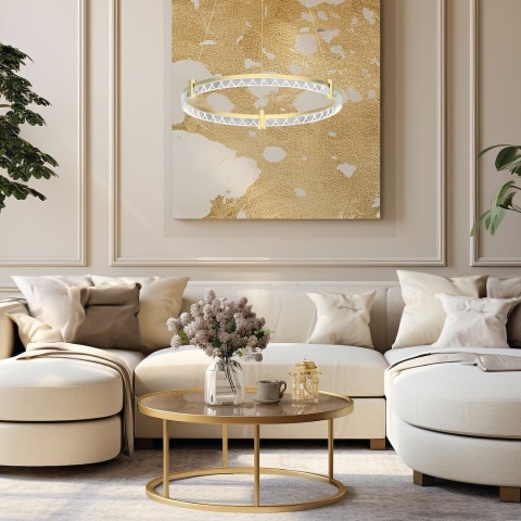 Lampa wisząca ELEGANCE - zwis 36W LED 4000K złota 60 cm Milagro