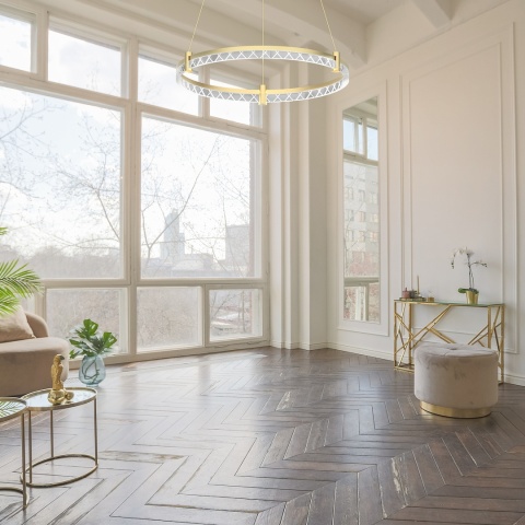 Lampa wisząca ELEGANCE - zwis 36W LED 4000K złota 60 cm Milagro