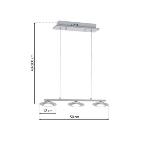 Lampa wisząca ELLIPSE - zwis 15W LED 4000K chromowana 50 cm Milagro