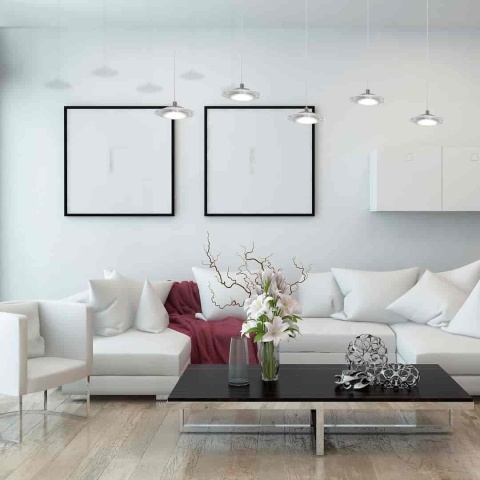 Lampa wisząca ELLIPSE - zwis 25W LED 4000K chromowana 80 cm Milagro