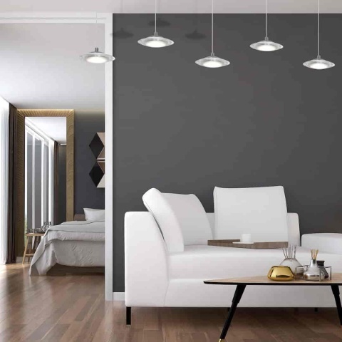 Lampa wisząca ELLIPSE - zwis 25W LED 4000K chromowana 80 cm Milagro