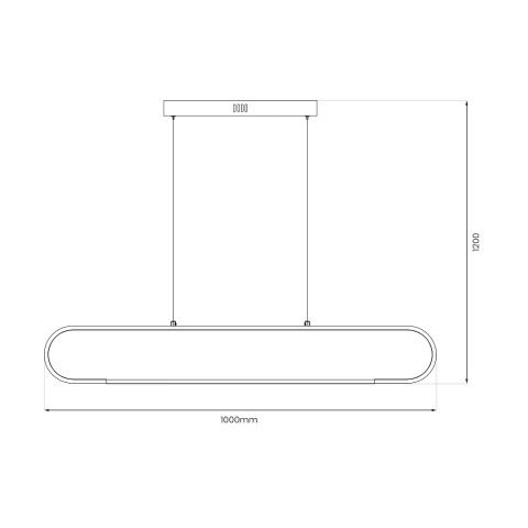 Lampa wisząca FRAME - zwis 42W LED 4000K czarna 100 cm Milagro