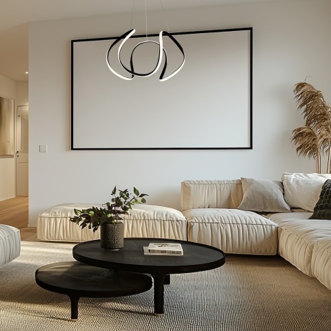Lampa wisząca GLOBE - zwis 50W LED 4000K czarna 40 cm Milagro