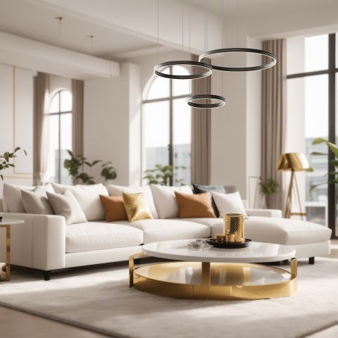 Lampa wisząca GRAVITY - zwis 108W LED 4000K czarno-złota 120 cm Milagro