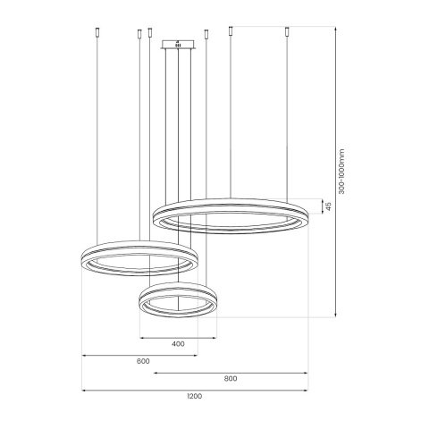 Lampa wisząca GRAVITY - zwis 108W LED 4000K czarno-złota 120 cm Milagro