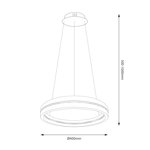 Lampa wisząca GRAVITY - zwis 36W LED 4000K czarno-złota 40 cm Milagro