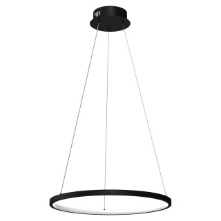 Lampa wisząca HOOP - zwis 27W LED 4000K czarna 50 cm Milagro