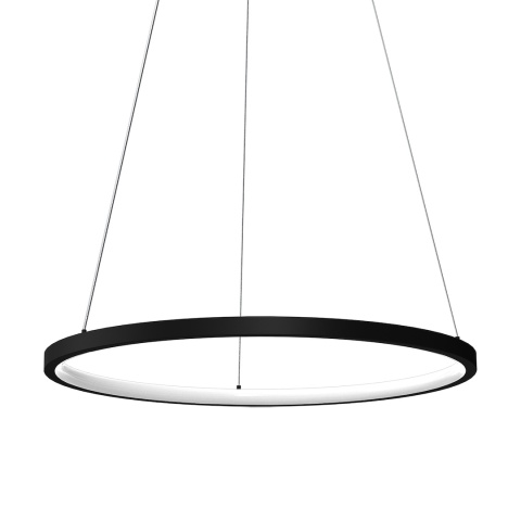Lampa wisząca HOOP - zwis 27W LED 4000K czarna 50 cm Milagro