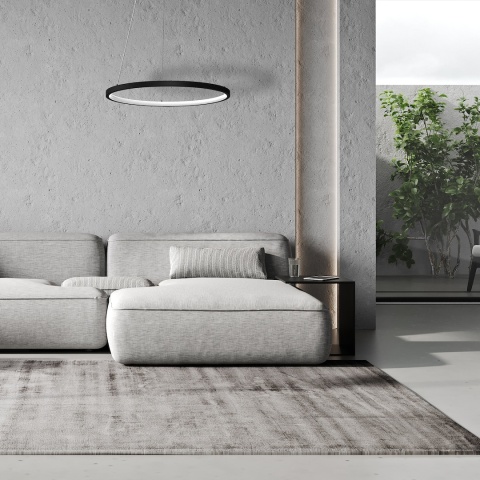 Lampa wisząca HOOP - zwis 27W LED 4000K czarna 50 cm Milagro