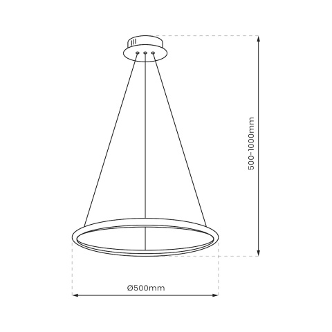 Lampa wisząca HOOP - zwis 27W LED 4000K czarna 50 cm Milagro