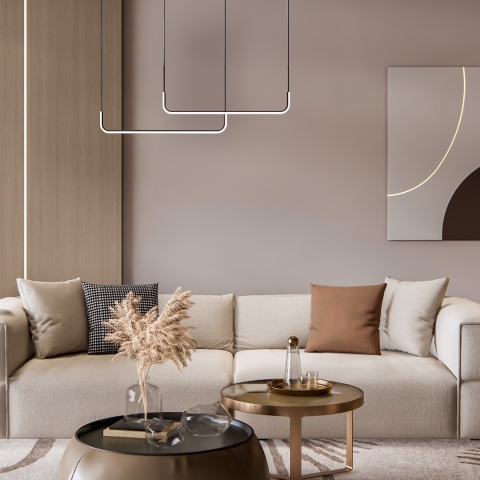 Lampa wisząca HORIZON - zwis 22W LED 4000K czarna 102 cm Milagro