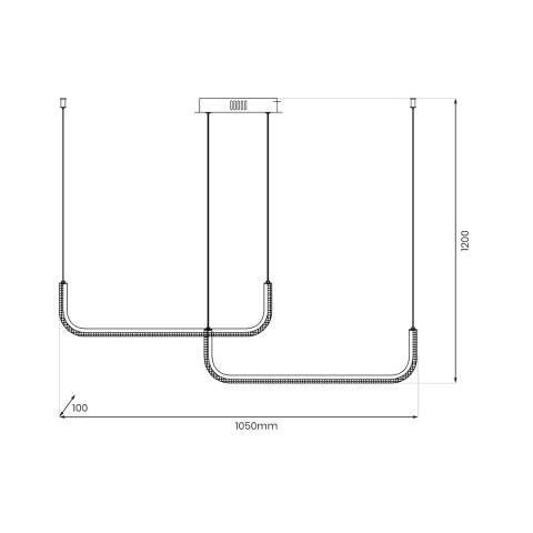 Lampa wisząca HORIZON - zwis 22W LED 4000K czarna 102 cm Milagro