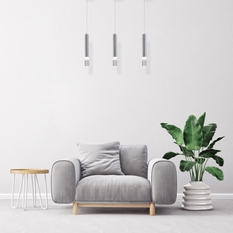 Lampa wisząca ICE - zwis 15W LED 4000K chromowana 45 cm Milagro