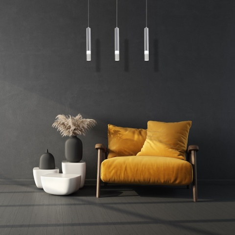 Lampa wisząca ICE - zwis 15W LED 4000K chromowana 45 cm Milagro