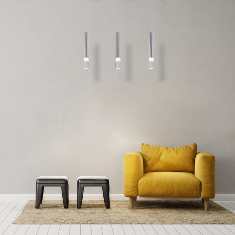 Lampa wisząca ICE - zwis 15W LED 4000K chromowana 45 cm Milagro
